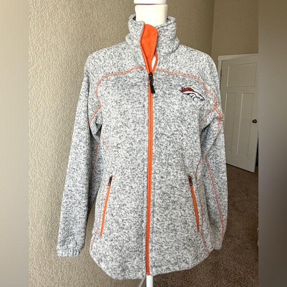 NFL Team Apparel Denver Broncos Full-Zip Fleece Jacket – Women’s Small - Picture 1 of 8